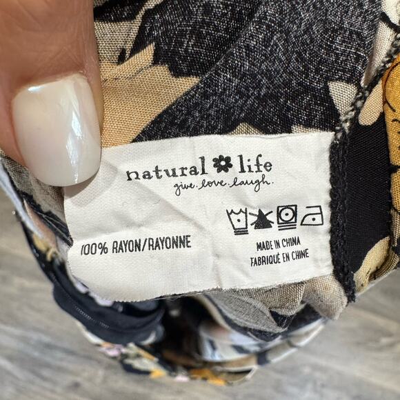 Natural Life Skirt Women XL Floral High Side Slit Maxi Floral Cottage Boho - Picture 8 of 9